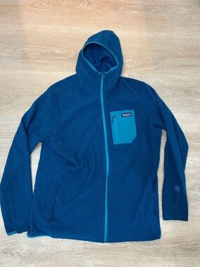 Patagonia Mens R1 Air Full Zip 2XL XXL Hoody Jacket lagom blue